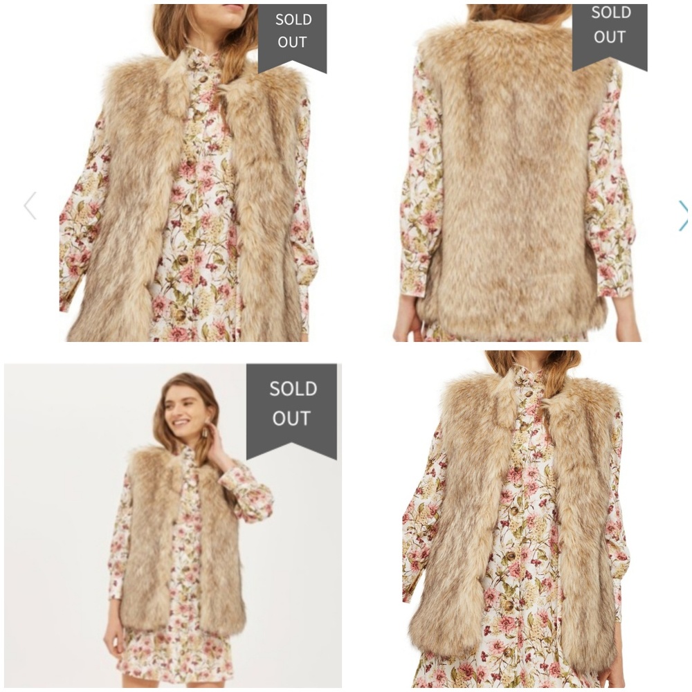 TopShop Faux Fur Vest US Size 8